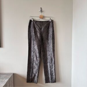 CARLISLE-Metallic Snake Print High Rise Straight Leg Trouser (Size:6)